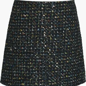 Elegant Black Tweed Skirt